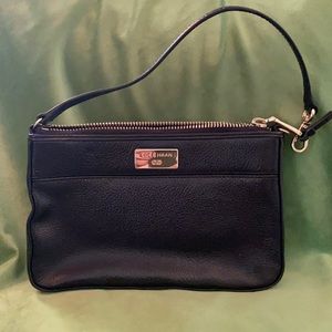 Black Coach Leather Wristlet